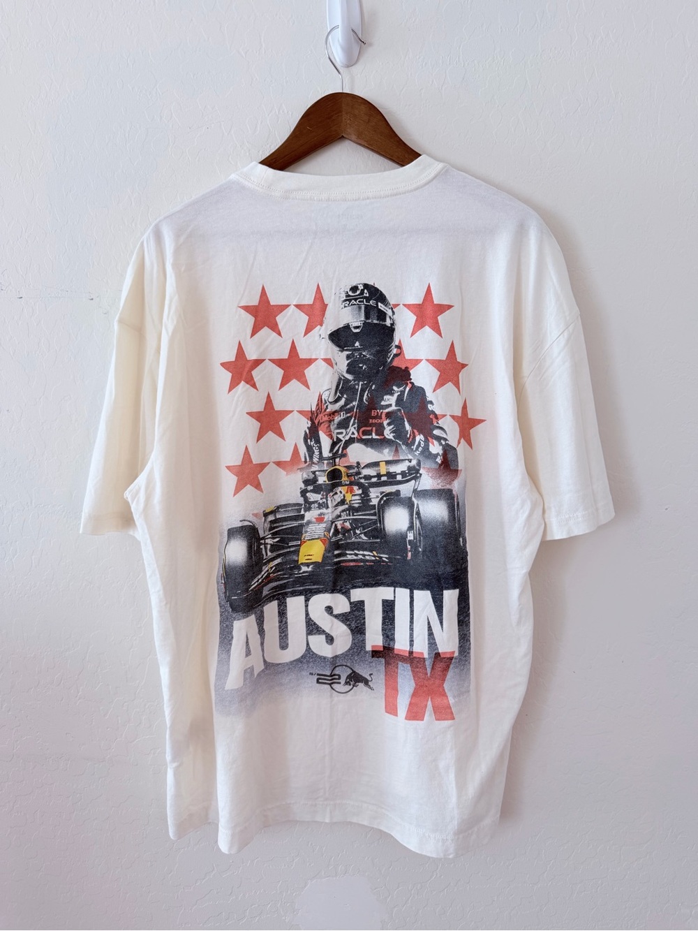Hollister Oracle Red Bull Racing Austin TX F1 Boxy Graphic Tee XL